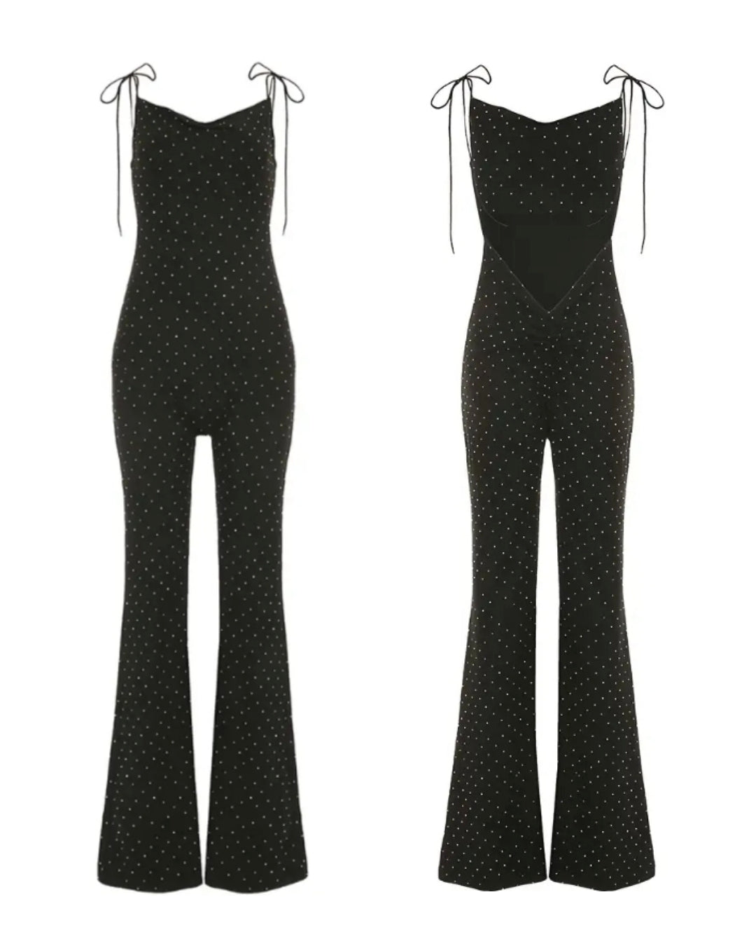 Tuta a zampa in lycra con mini cristalli!