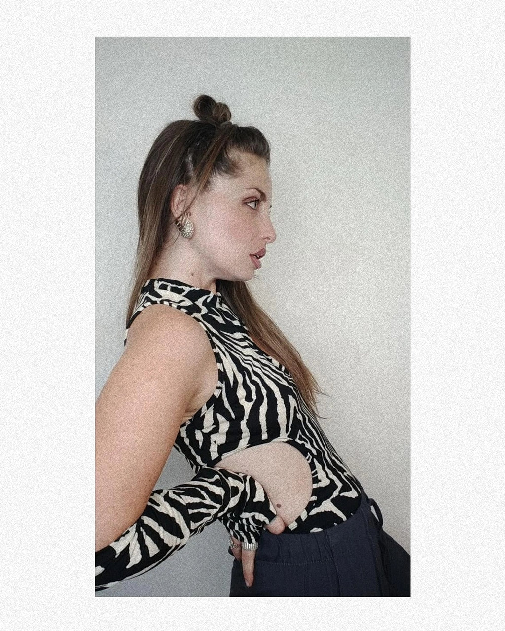 Body cut out con goccia e manicotti, ANIMALIER ZEBRATO!