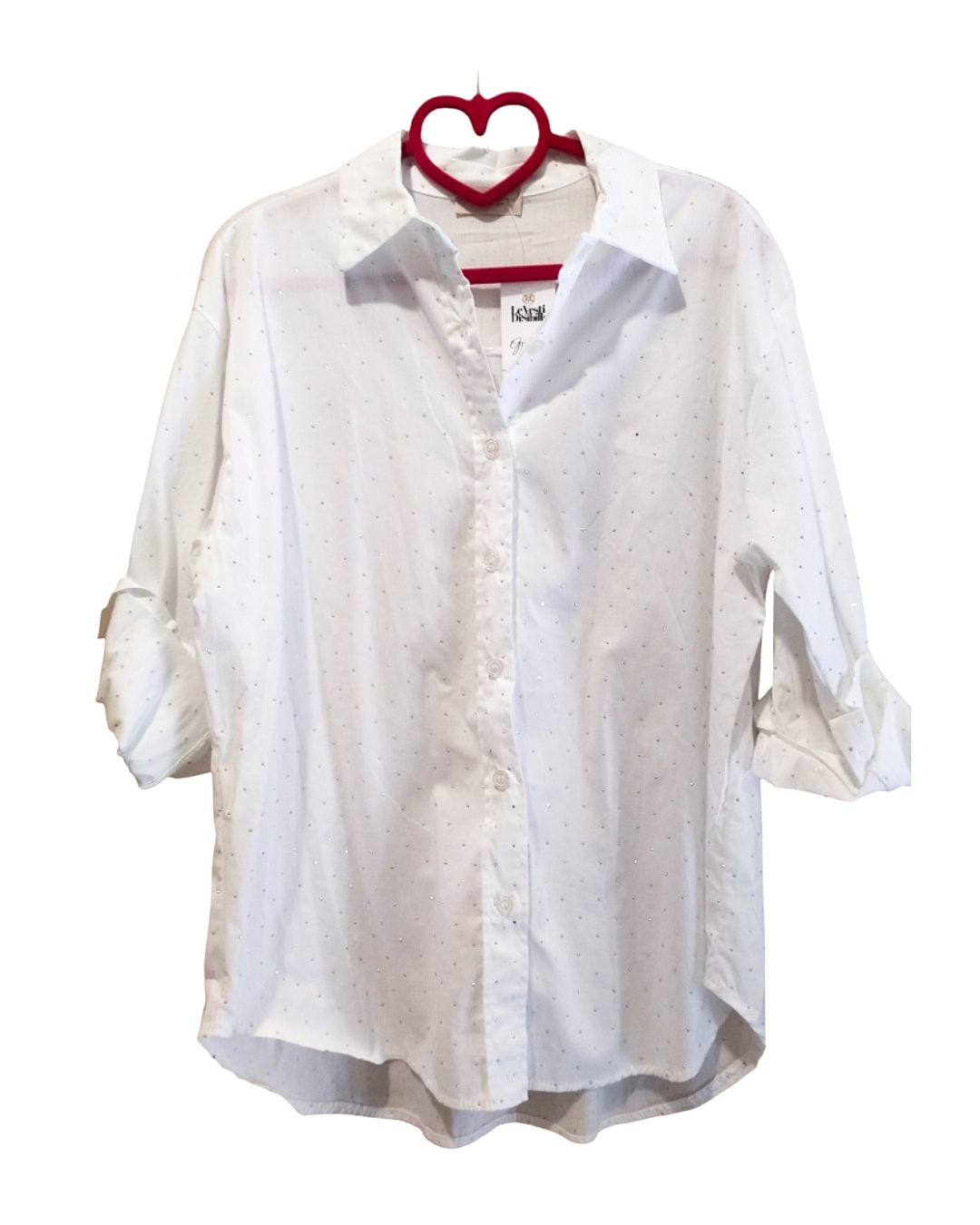 Camicia 97% cotone con brillantini: crop o regular!