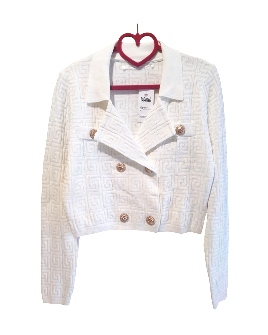 Giacca doppiopetto tramata 80% viscosa bottoni oro!