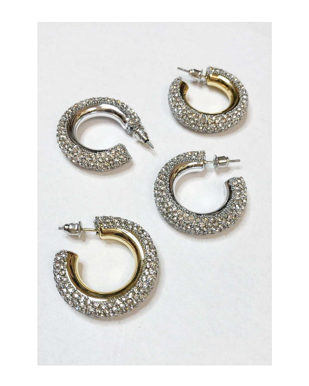 Orecchini cerchietti brillantinati!