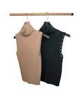 Maglione dolcevita smanicato 45% viscosa!