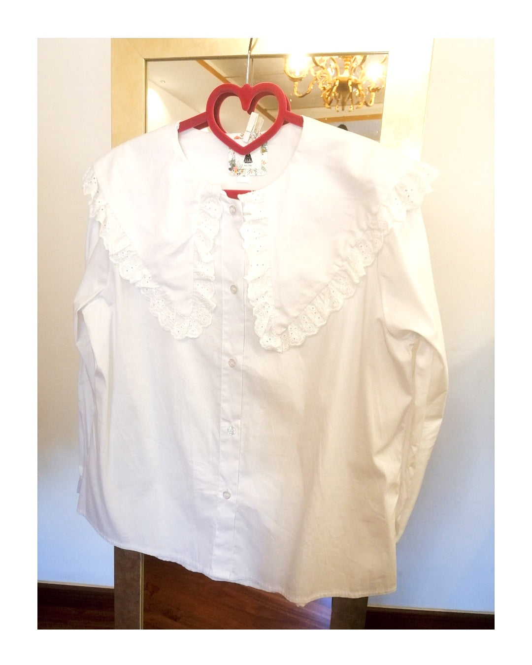 Maxi collar lace shirt!