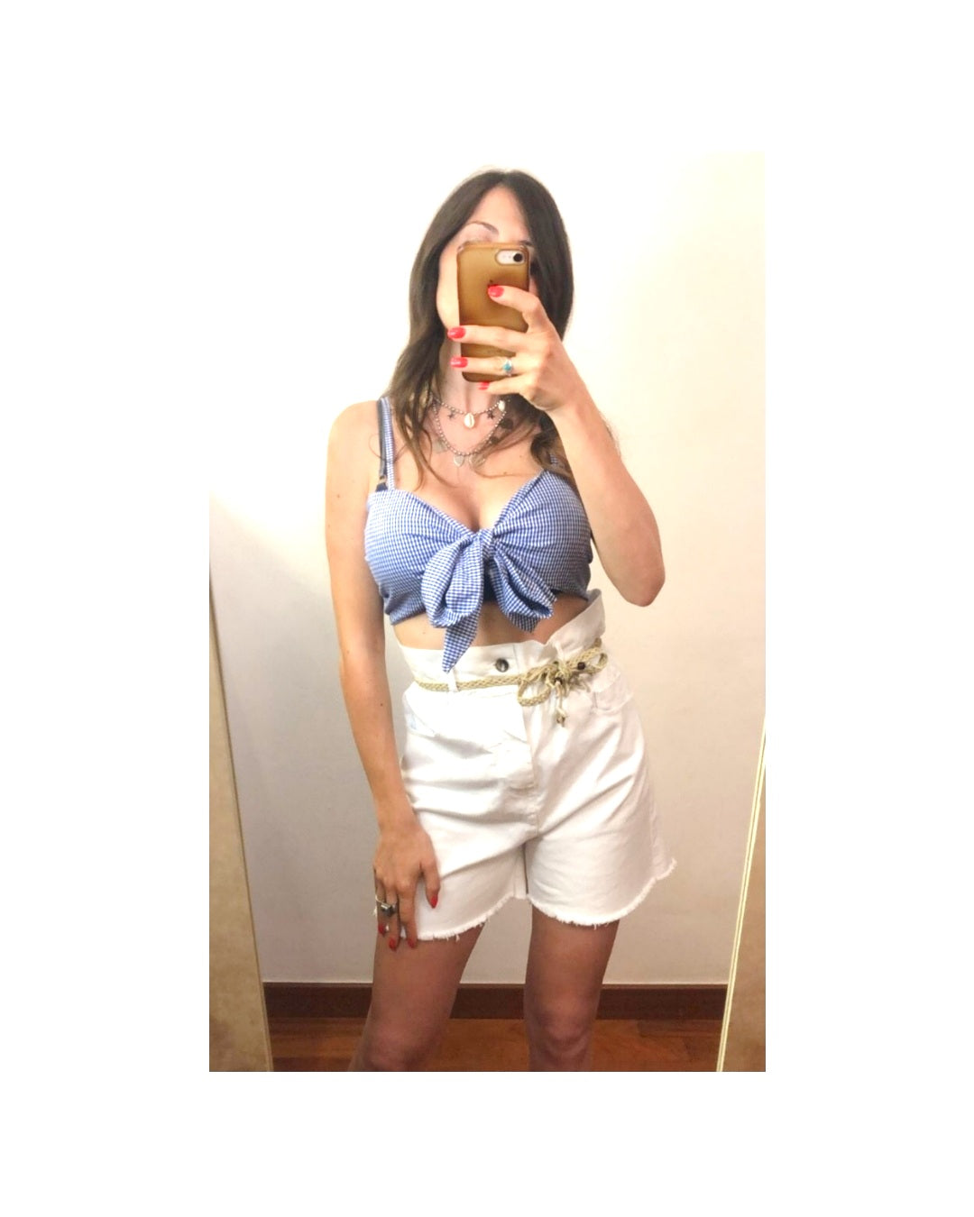 Checked band, BLUE/WHITE!