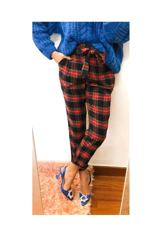 Tartan trousers, RED: Y!