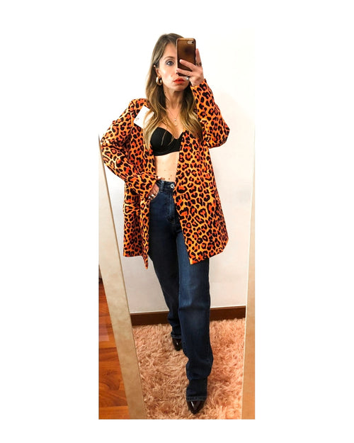 Animal print 'Square' blazer: ORANGE!