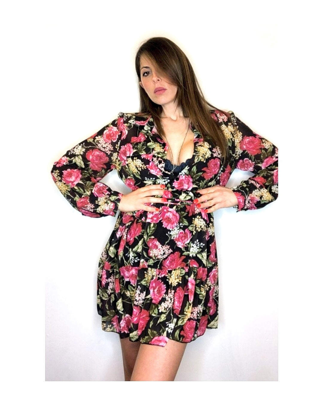 Buttoned dress, Full Flower!