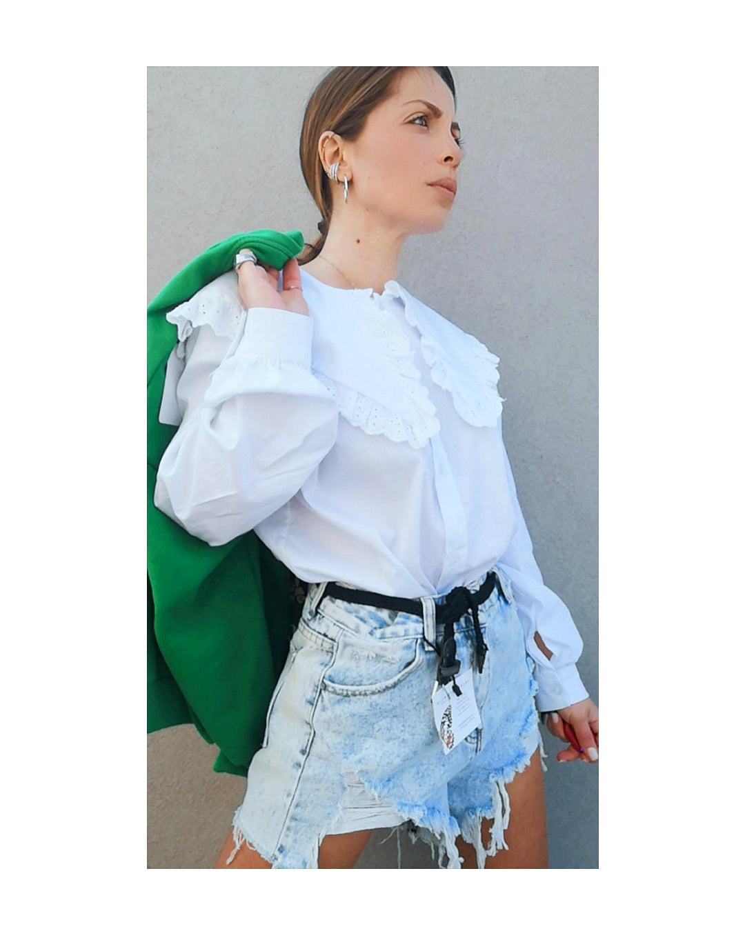 Maxi collar lace shirt!