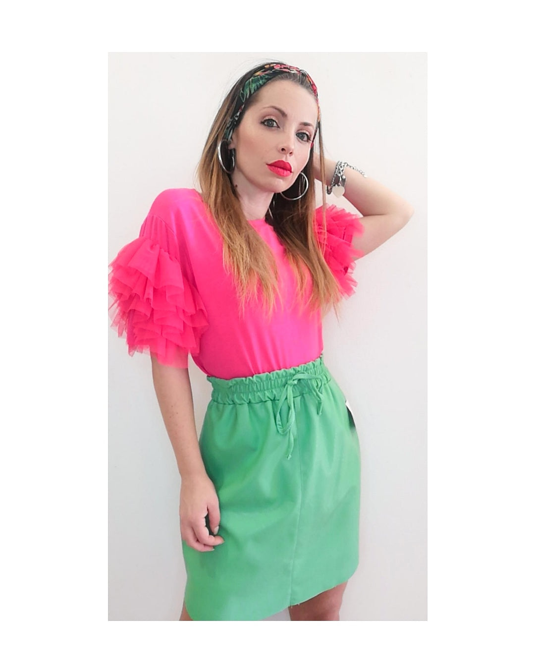 Faux leather skirt, APPLE GREEN!