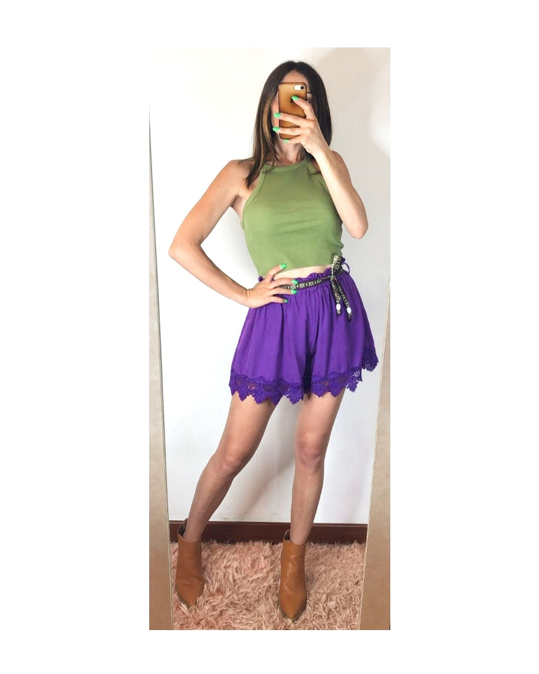 Shorts con pizzo: VIOLA!