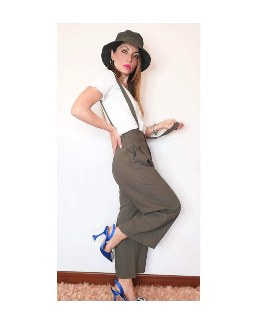 Pantagaucho dungarees in viscose, MILITARY:S!