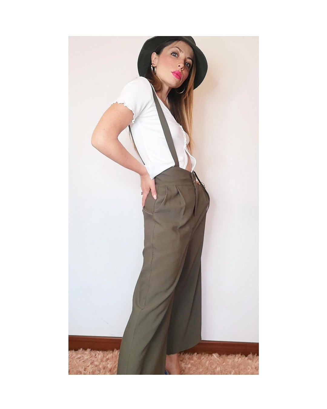 Pantagaucho dungarees in viscose, MILITARY:S!