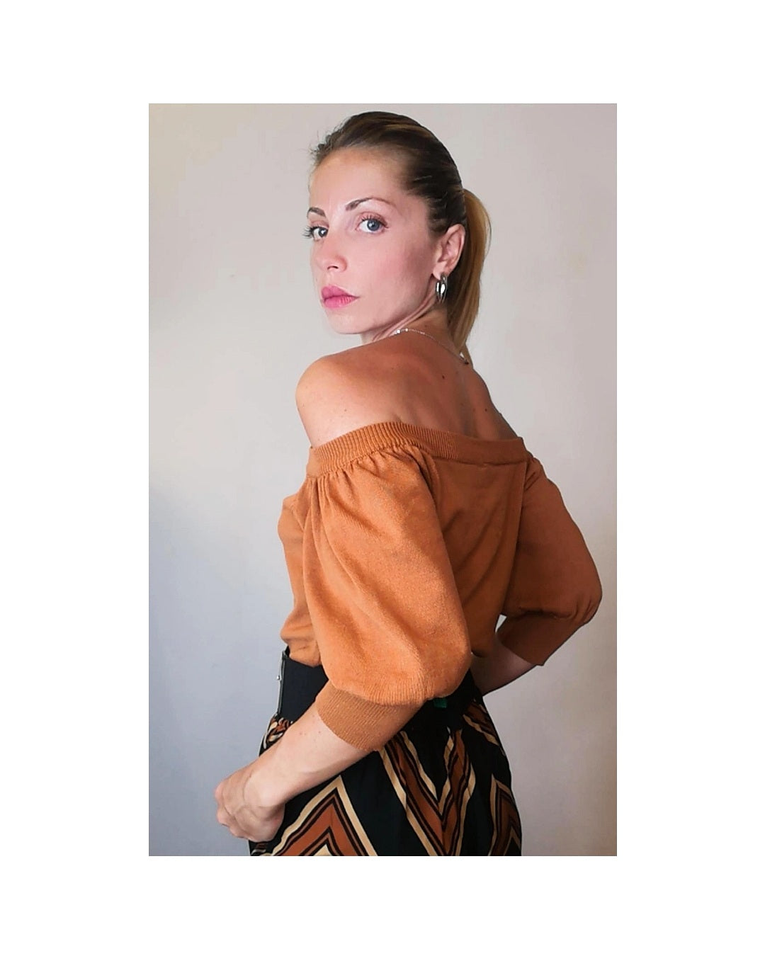 Boat neck sweater, CARAMEL!