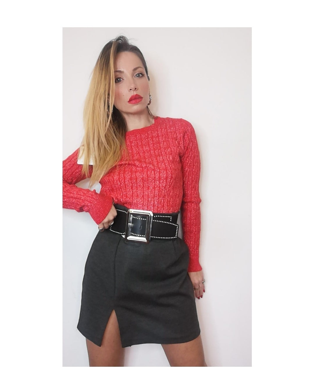 Gonna 63% rayon a tubino con spacco!