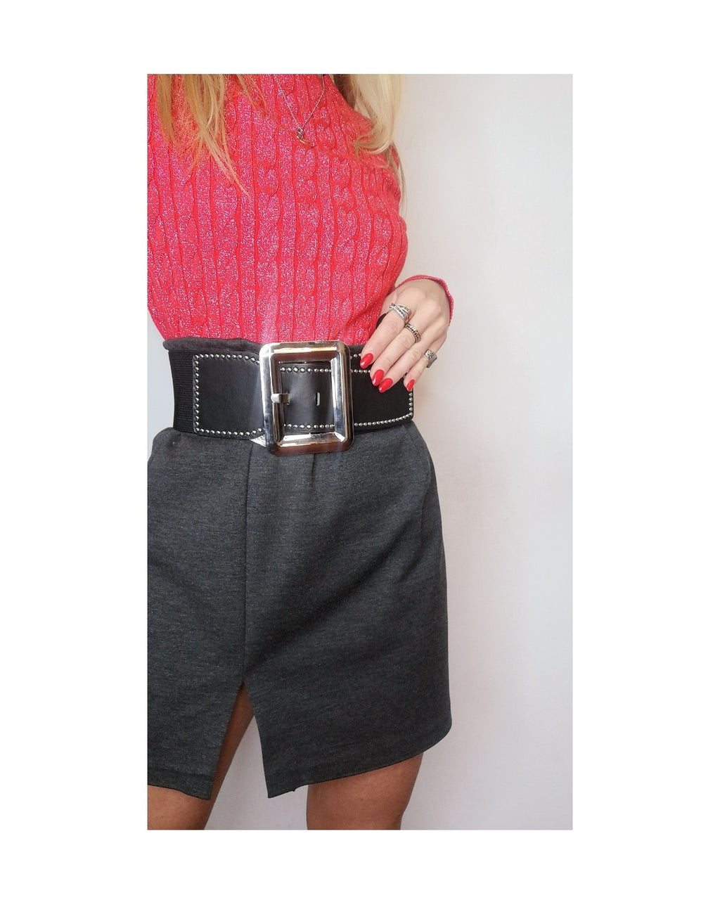 Gonna 63% rayon a tubino con spacco!
