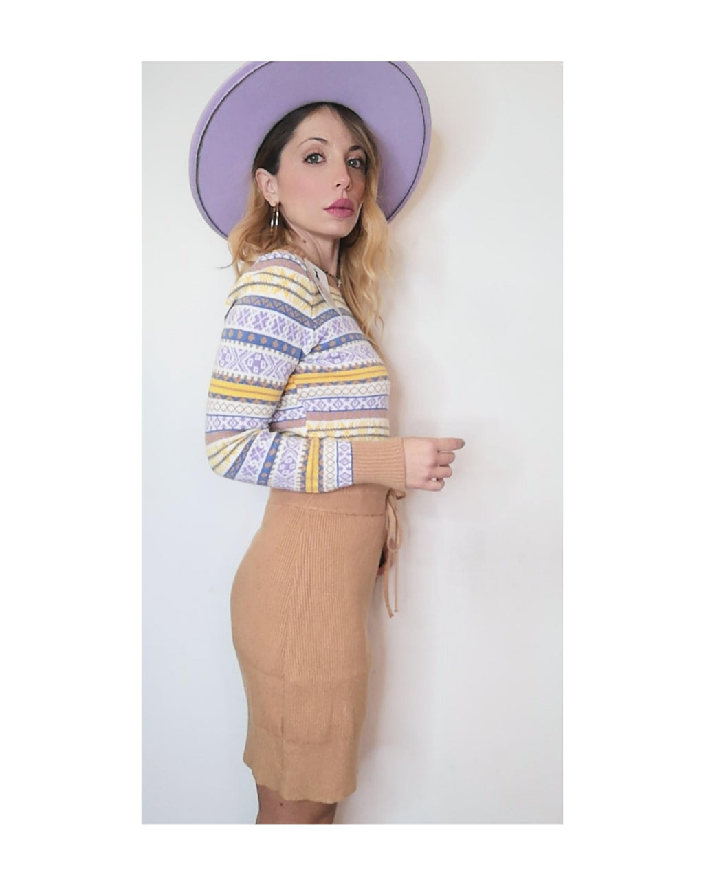 Wide brim hat with chain: MINT or LILAC!