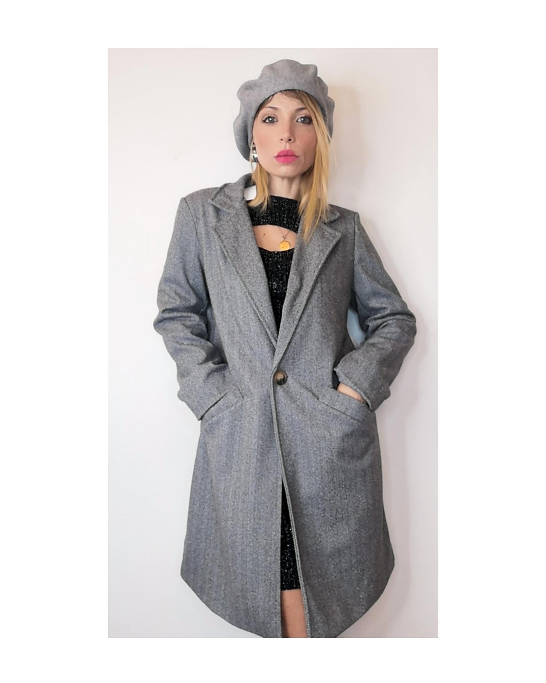 Cappotto corto spigato, GRIGIO!