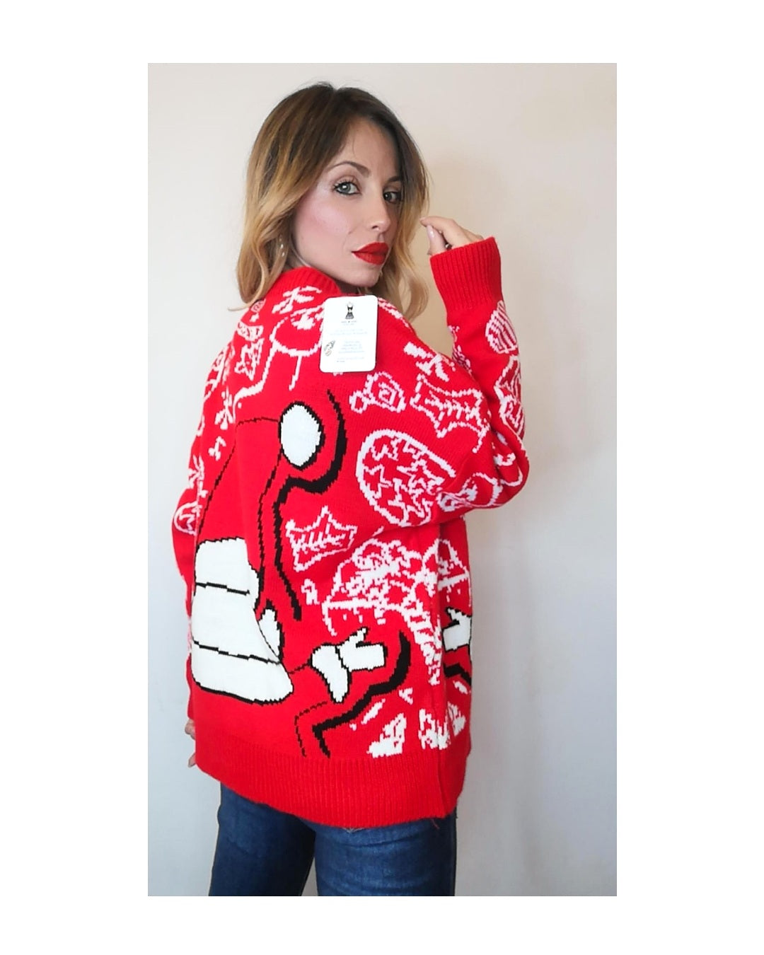 Maglione Babbo Natale con pon pon!