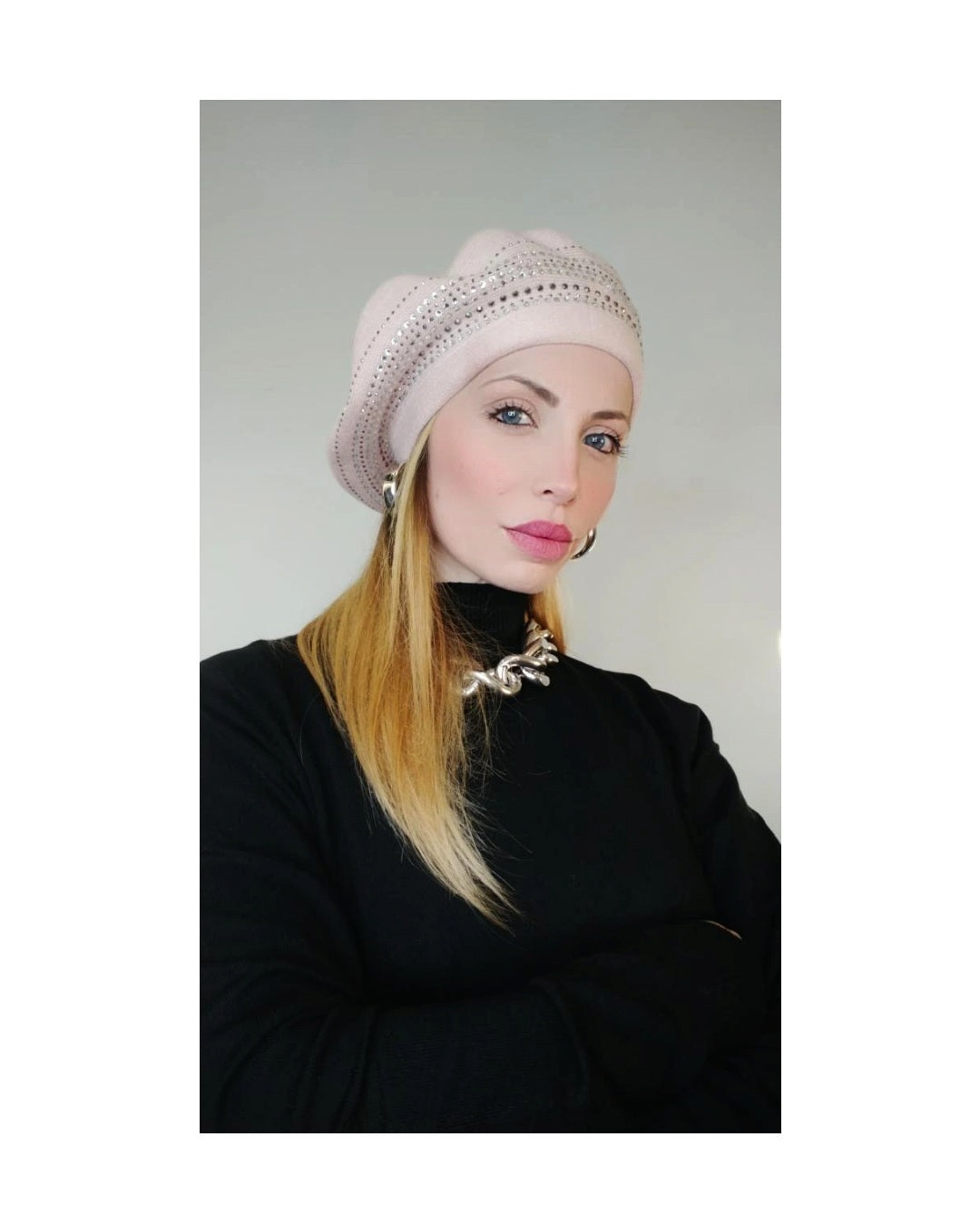 Powder beret with beads!