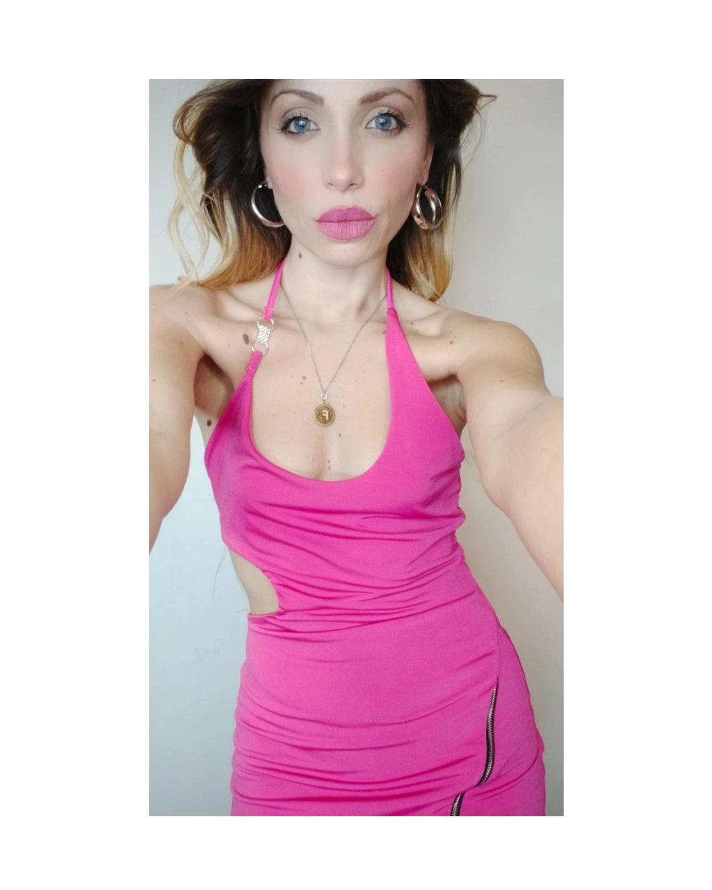 Cut out &amp; zip sheath dress, FUCHSIA!