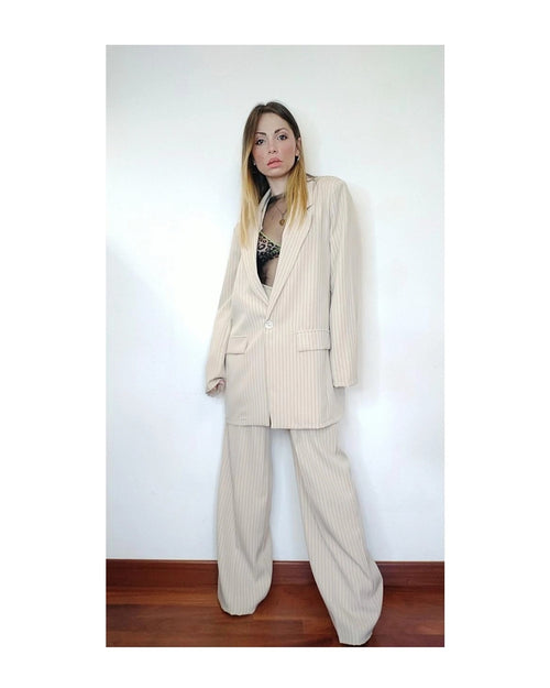 Pinstripe suit, oversized blazer &amp; palazzo trousers, HAVANA!