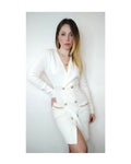 Skin sheath dress, WHITE/GOLD!