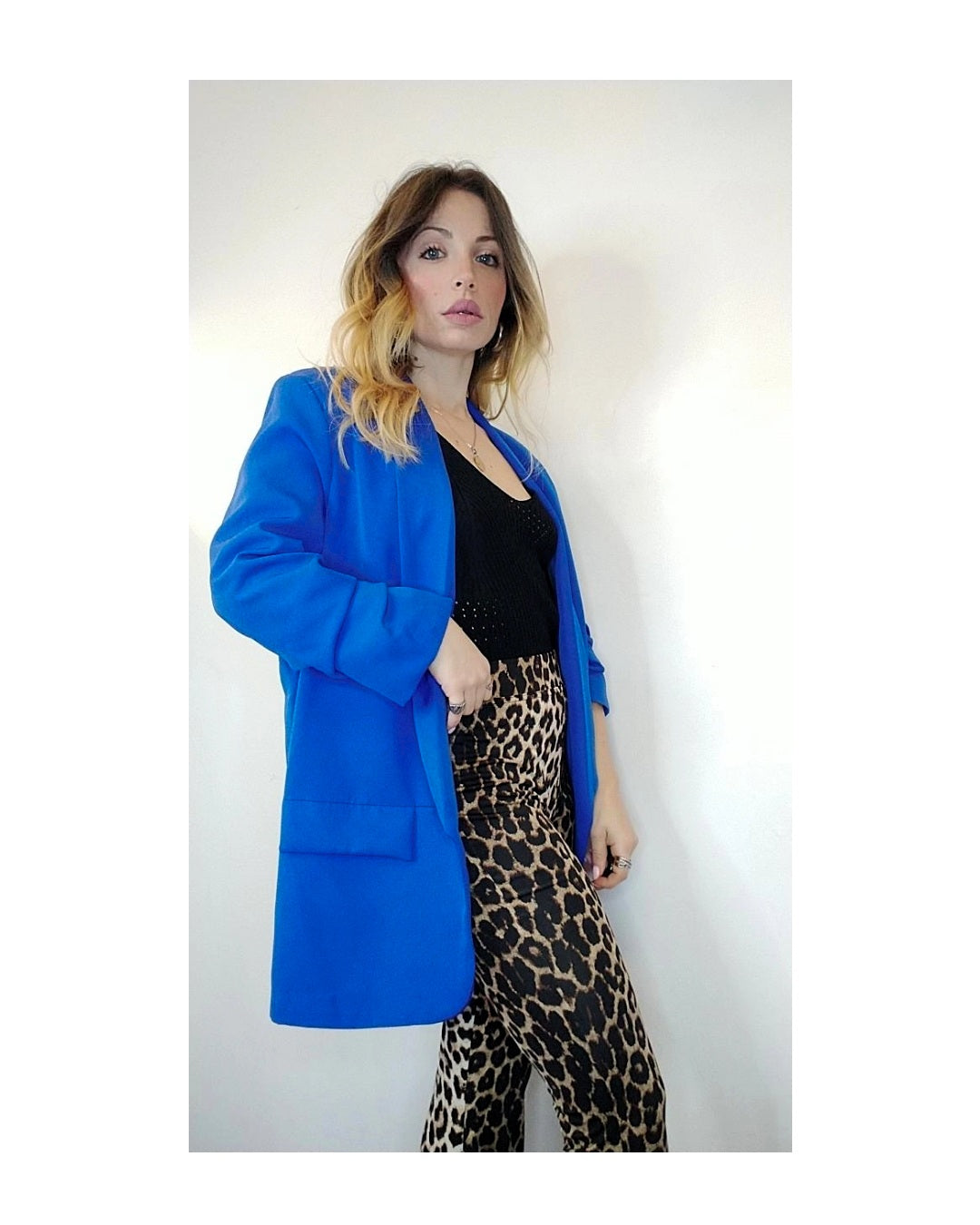 Blazer taglio maschile foderato con manica arricciata!