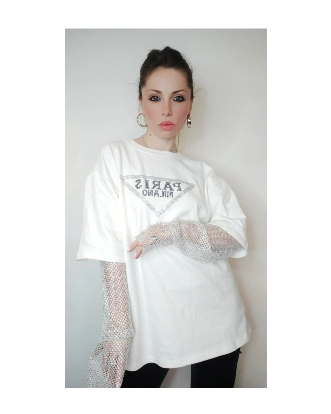 'Paris' mesh shirt: WHITE!