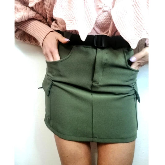 Minigonna Combat Militare con cintura, M!