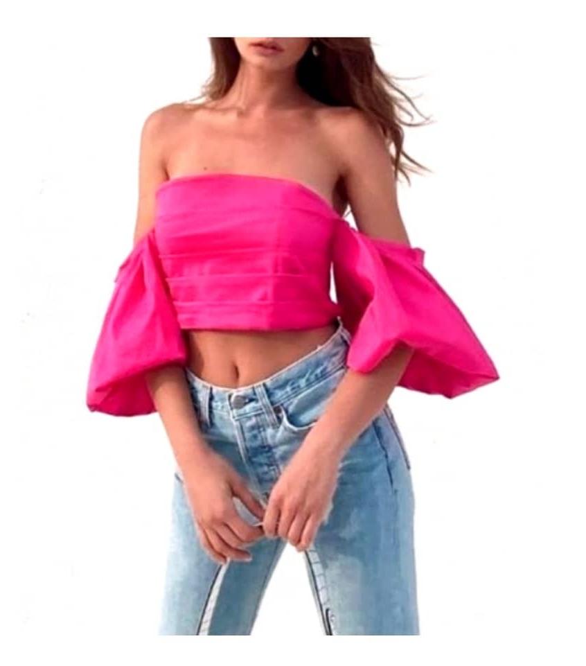 Balloon sleeve top: FUCHSIA, PISTACHIO, ELECTRIC BLUE, BLACK!