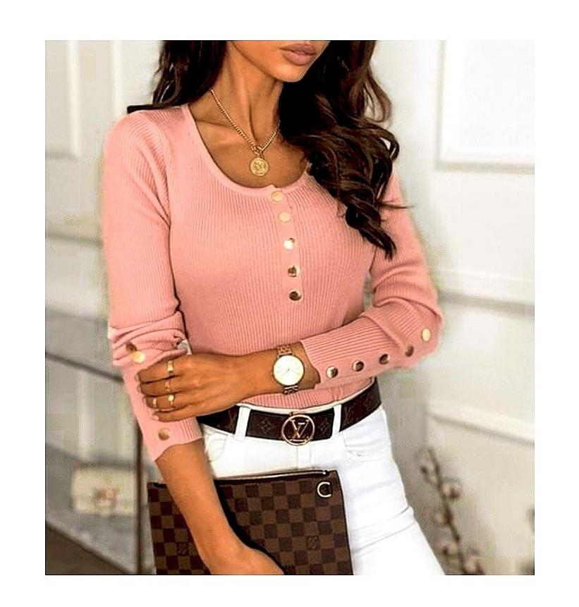 Buttoned sweater, PEACH!