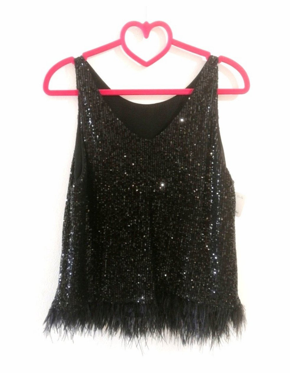 Feathers and sequins tank top!