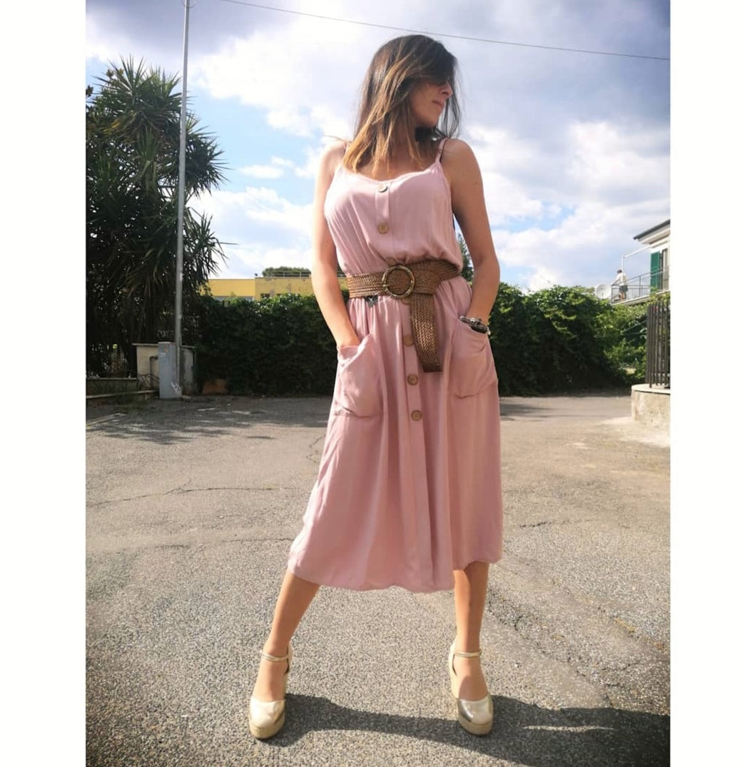 100% VISCOSE dress, PINK!