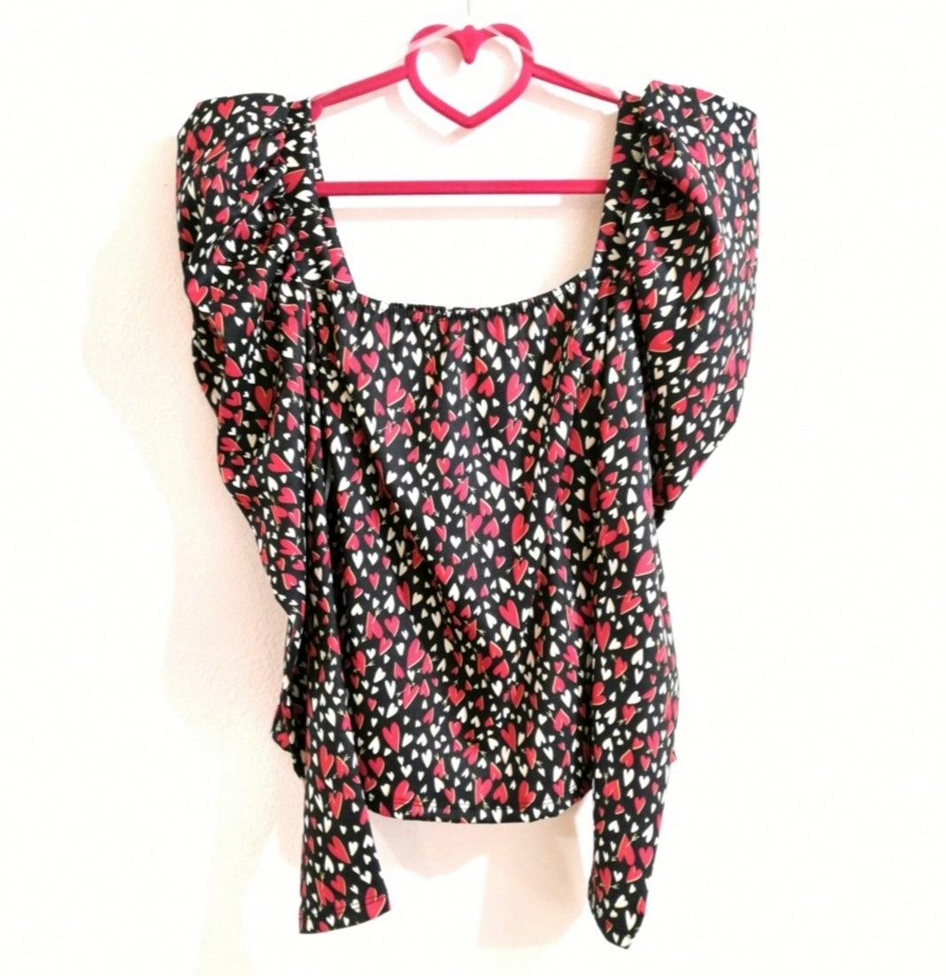 Maglia Butterfly con cuoricini: NERO o ROSA!