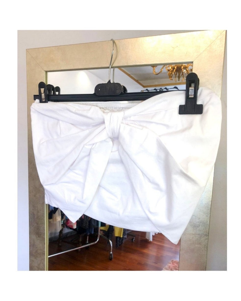Top in cotone con spalle scoperte, MAXI FIOCCO!