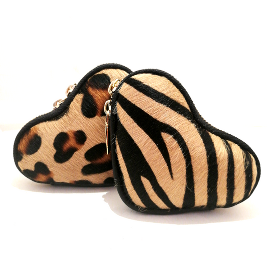 Heart coin purse: SPOTTED or ZEBRA!